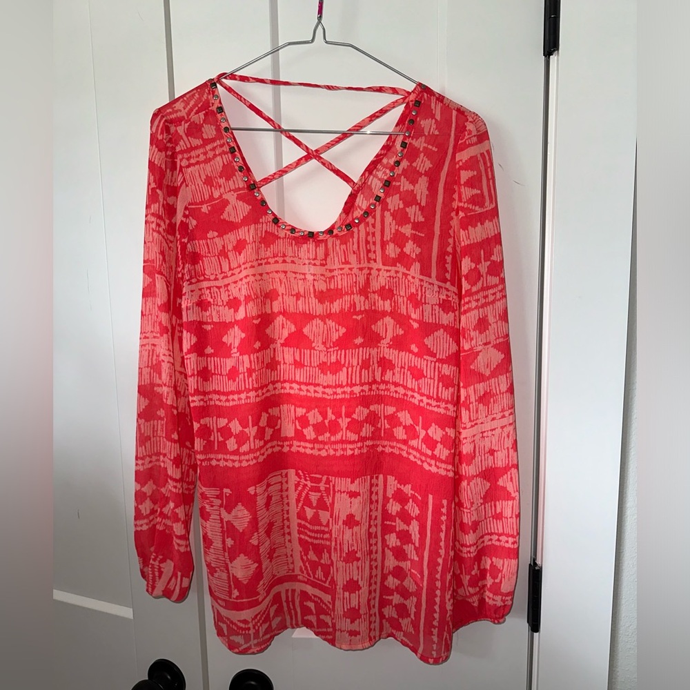 Sheer long sleeve top